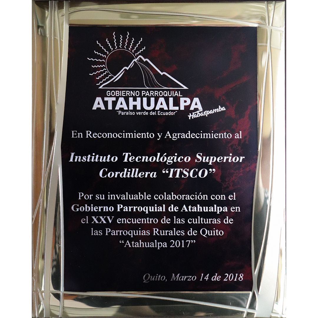 Reconocimiento por colaboración institucional