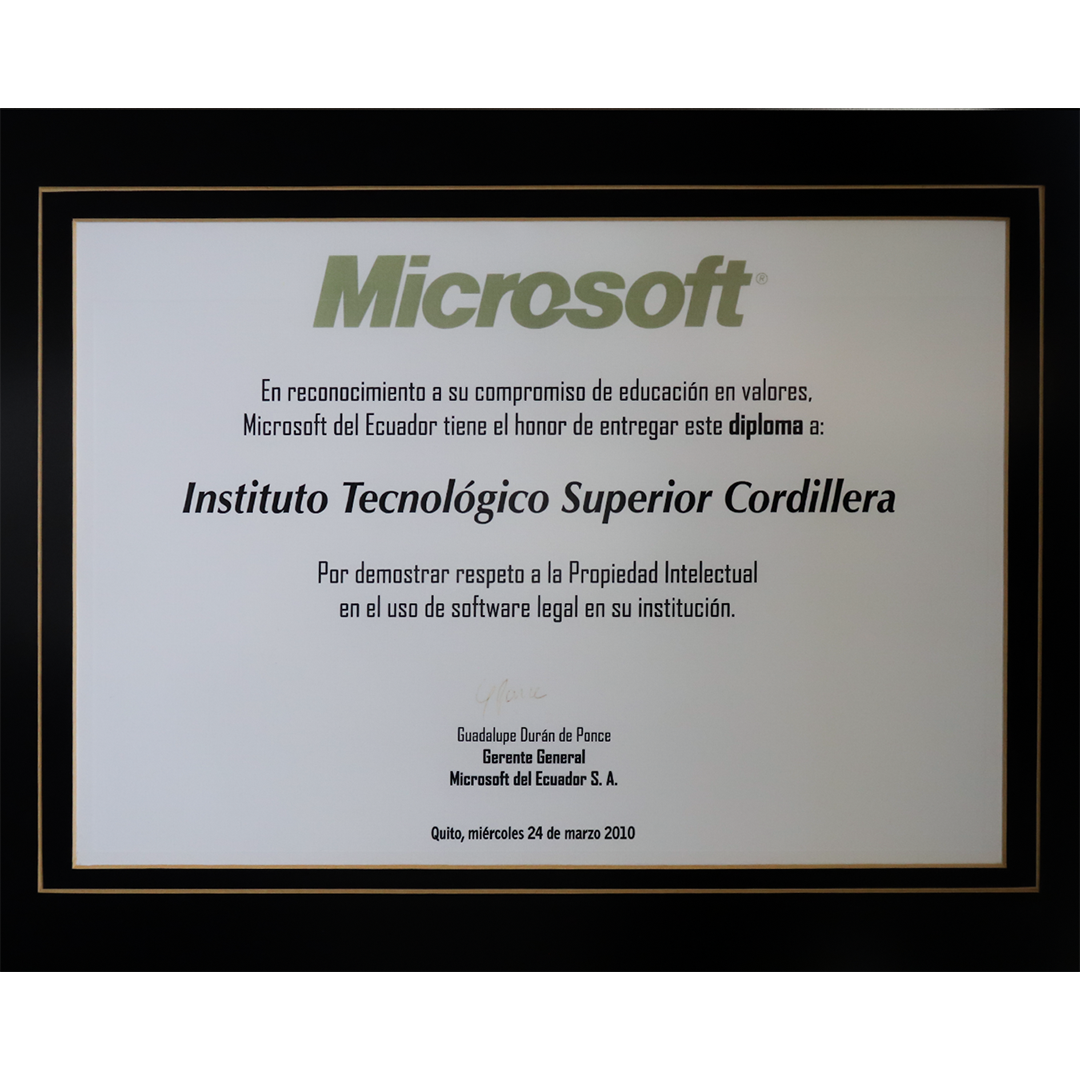 Reconocimiento por uso de software legal